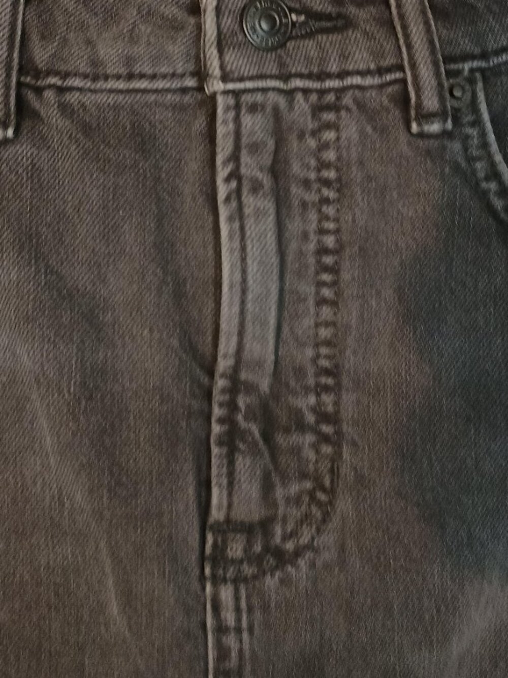 Free People/Denim Maxi Skirt/Women 28 Black Front Slit Boho Western Festival Ski - Picture 3 of 11